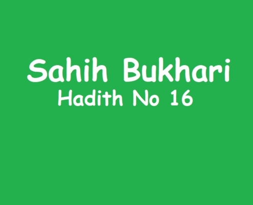 Sahih Bukhari Hadith No 16