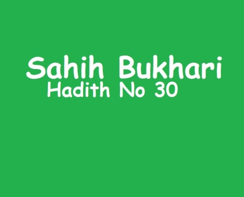Sahih Bukhari Hadith No 30