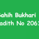 Sahih Bukhari Hadith 2061