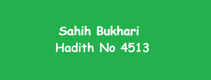 Sahih Bukhari Hadith 4513