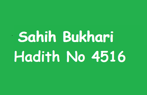 Sahih Bukhari Hadith 4516